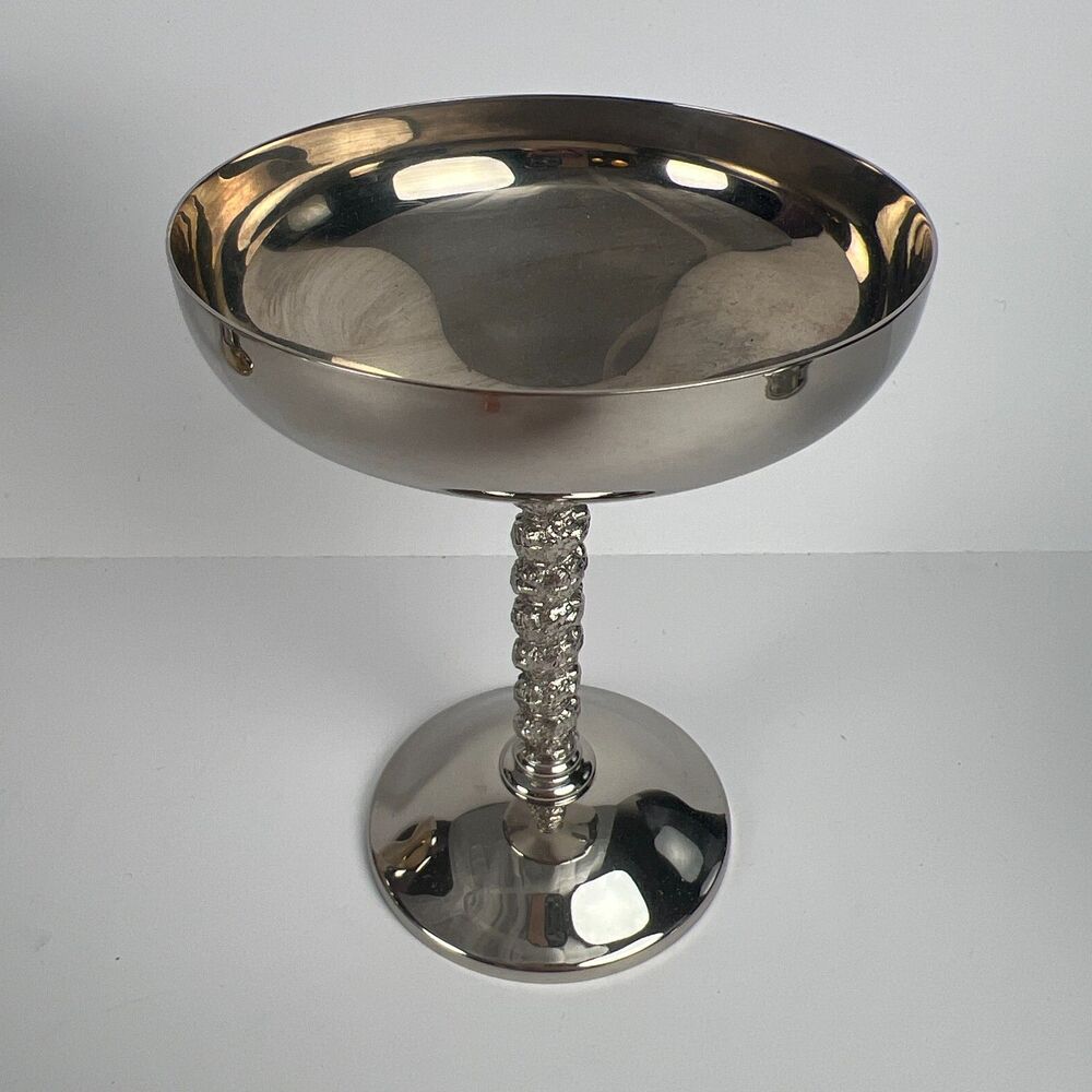 Vtg Roma SL Madrid Spain EP SS Silver Plate Champagne Coupe Set 6 Grape Stem - Picture 7 of 15